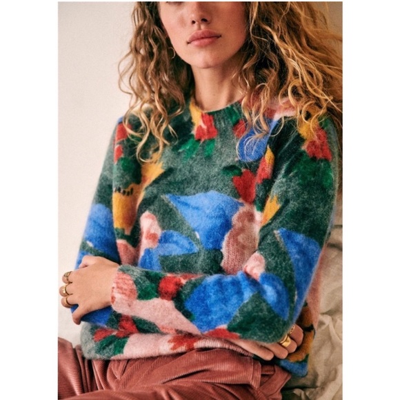 Sezane Sweaters - Sezane Pull Delphe Floral Jumper Sweater